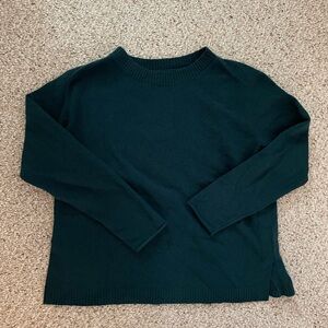 J. Jill Green Crew Neck Sweater Cozy Knit